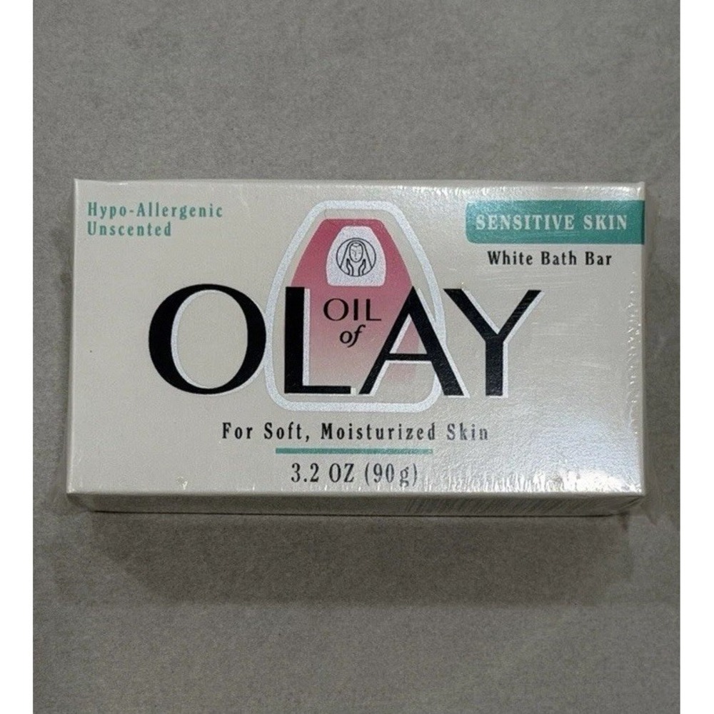 Vintage Oil of Olay Unscented Sensitive Skin Bath Bar, Sealed Package